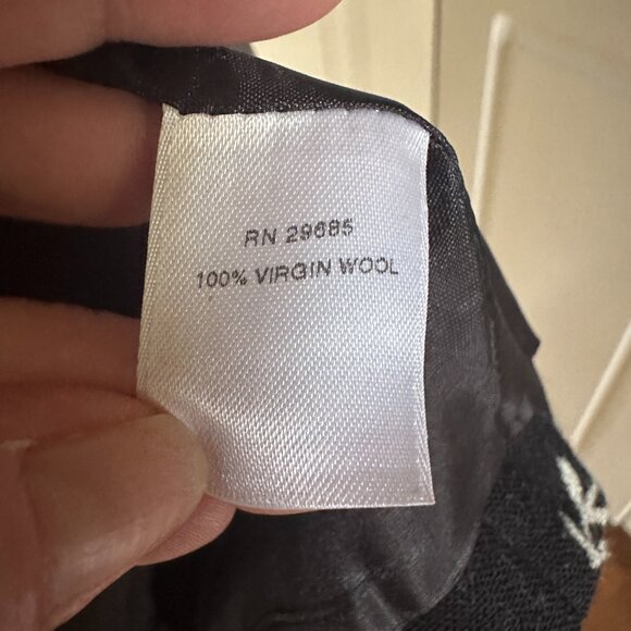 Pendleton 100% Virgin Wool Blazer Jacket Short Black White Floral sz 14 - Picture 9 of 12